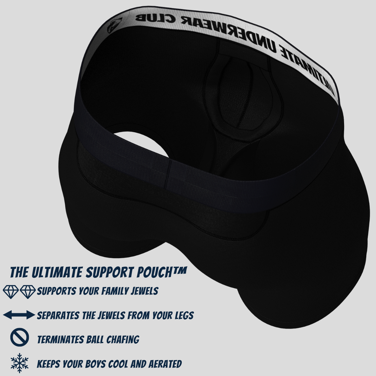 Black Bamboo Boxer Brief Underwear for Men