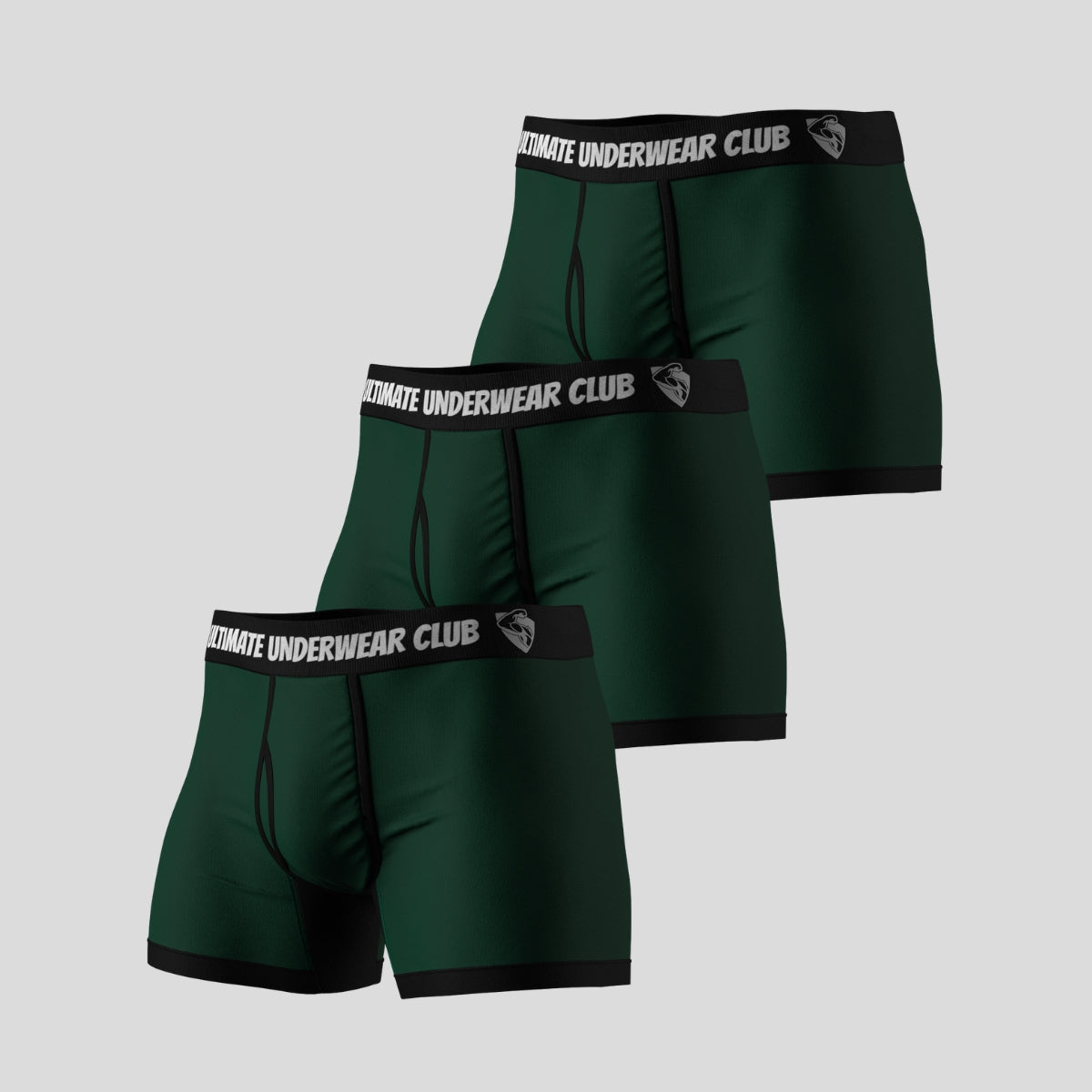 3 Pack of Ultimate Underwear 2.0 "Bamboo Forest Green" Men's Trunks - Comfortable, breathable, and stylish. Perfect fit for everyday wear.