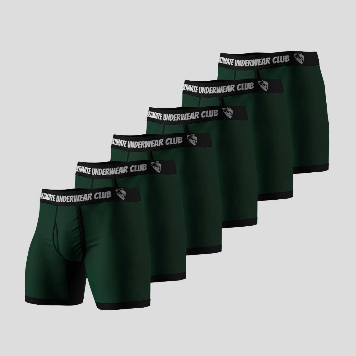 6 Pack of Ultimate Underwear 2.0 "Bamboo Forest Green" Men's Boxer Briefs - Comfortable, breathable, and stylish. Perfect fit for everyday wear.