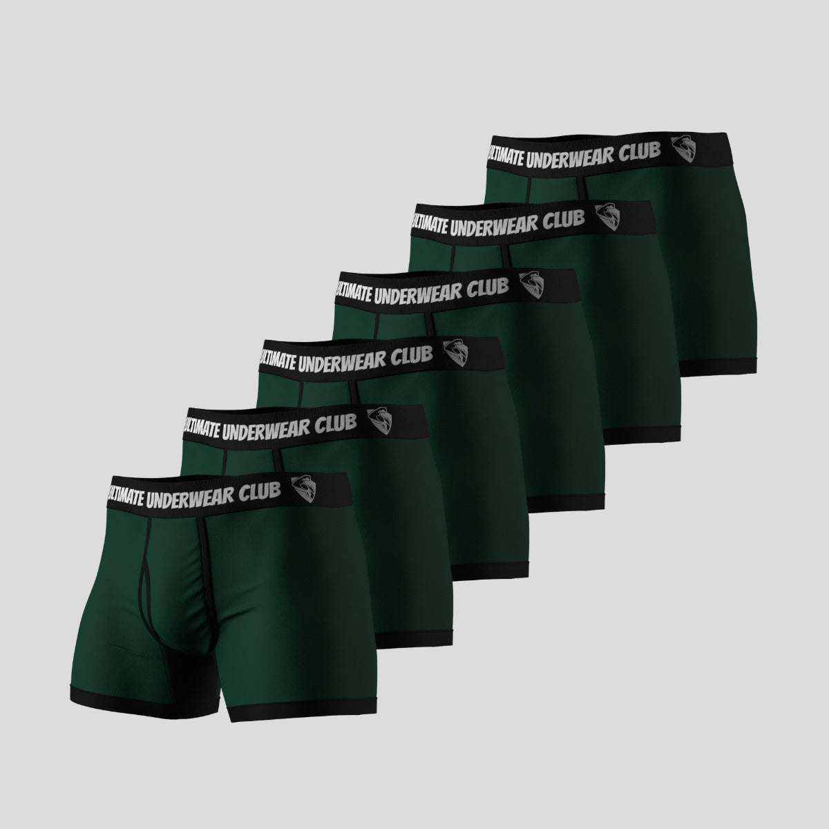 6 Pack of Ultimate Underwear 2.0 "Bamboo Forest Green" Men's Trunks - Comfortable, breathable, and stylish. Perfect fit for everyday wear.