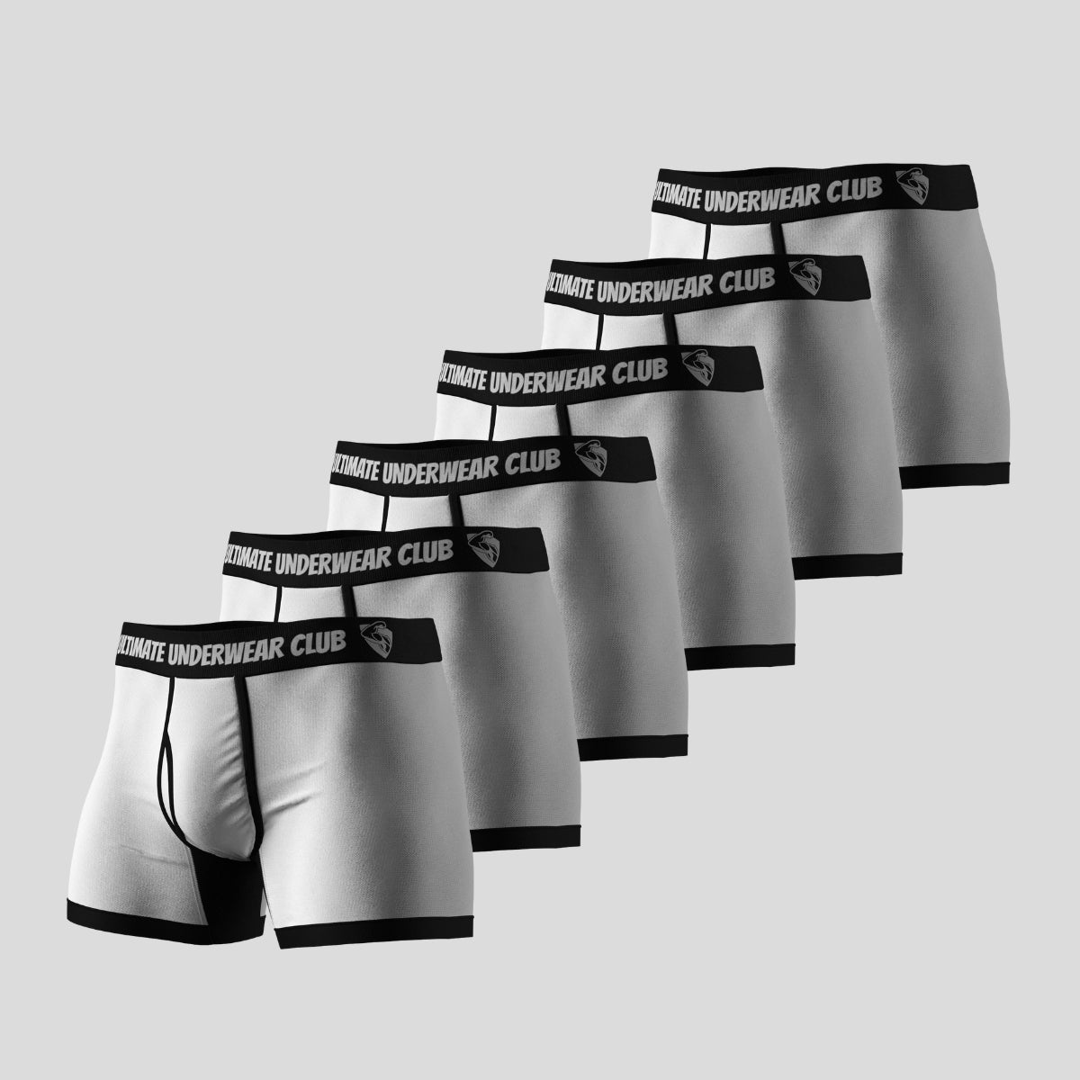 6 Pack of Ultimate Underwear 2.0 "Snow Storm White" Men's Trunks - Comfortable, breathable, and stylish. Perfect fit for everyday wear.