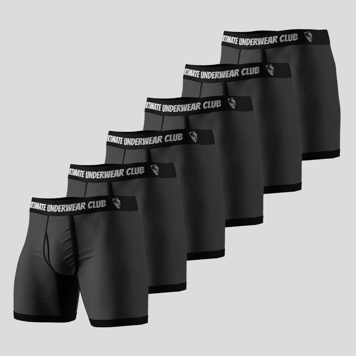 6 Pack of Ultimate Underwear 2.0 "Steel Grey" Men's Boxer Briefs - Comfortable, breathable, and stylish. Perfect fit for everyday wear.