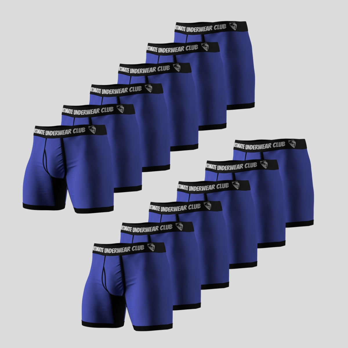 12 Pack of Ultimate Underwear 2.0 "Signature Blue" Men's Boxer Briefs - Comfortable, breathable, and stylish. Perfect fit for everyday wear.